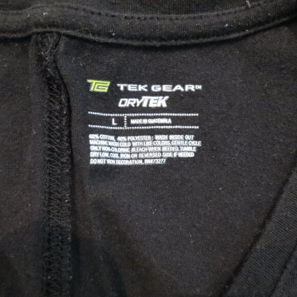 Tek Gear Black Tee with Blue and Green Print - Picture 2 of 3